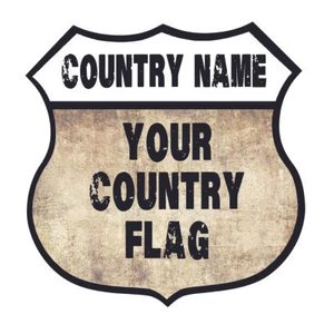 Individuelles Schild Schild Wunschname Länderflagge Personalisierter Text Aluminium Blechschild - Bild 1 von 1