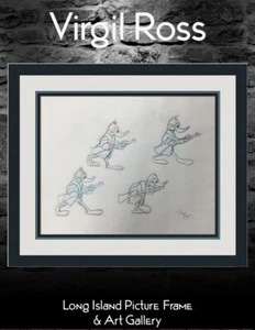 Virgil Ross Original Firmado Modelo Hoja Dibujo Lucas Caza Personalizado Enmarcado - Imagen 1 de 9