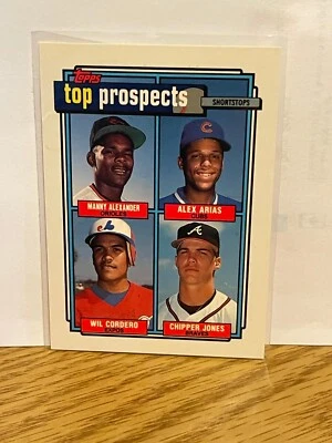 1992 Topps #551 1992 TOPPS TOP PROSPECTS-ALEXANDER/ARIAS/CORDERO/CHIPPER JONES - Image 1 of 2