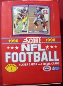 1990 Score NFL Football Cards New Series 1 Barry Sanders Brett Favre - Bild 1 von 2
