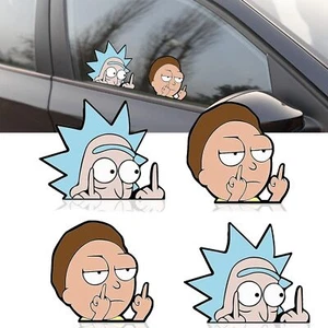 GEFIRE 4 Stücke Reflektierende Rick and Morty Aufkleber, Aufkleber Auto Lustig - Bild 1 von 7