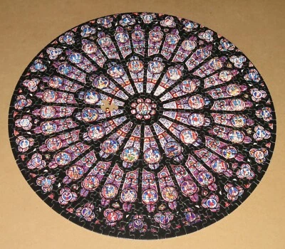 Vintage Springbok Circular Puzzle - North Rose Window Notre Dame Missing 1 Piece - Image 1 of 4