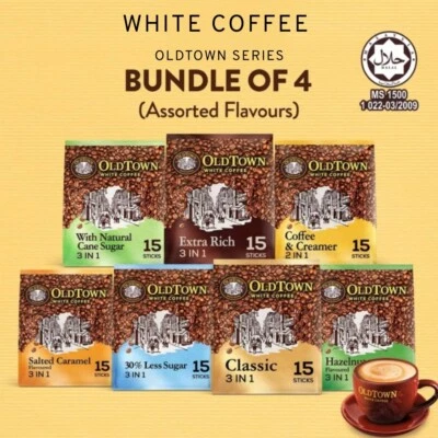 4 paquetes de café blanco Oldtown serie surtido Old Town café blanco DHL Express Foto 1 de 4