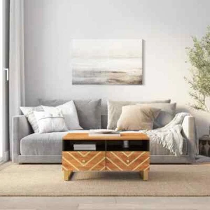 VidaXL Tavolino da Salotto Marrone e Nero 80x54x40 cm Legno di Mango - Foto 1 di 11