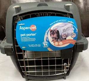 ASPENPET Plastic w/ Metal Door 19" x 12.6" x 10" Training Travel Pet Porter Cage - Picture 1 of 5