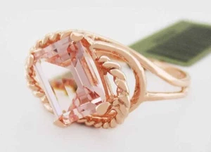 GENUINE 1.84 Cts MORGANITE RING 10K ROSE GOLD  - Free Certificate Appraisal - Picture 1 of 6