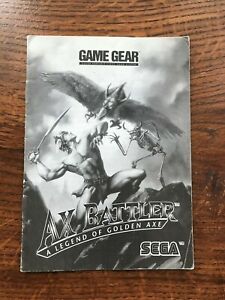 Ax Battler A Legend of Golden Axe Sega Game Gear Instruction Manual Only