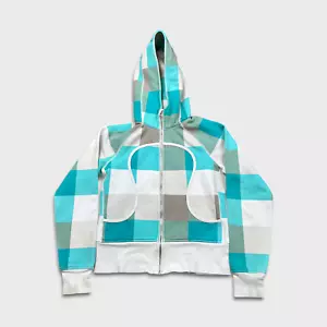 Lululemon Scuba Hoodie Womens Size 8 White Colorblock Full Zip Hooded Sweatshirt - Picture 1 of 11