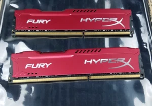 HyperX Fury RAM PC3-10600 DDR3 1333MHZ 16GB KIT (2x8GB) HX313C9FRK2/16 RED - Picture 1 of 4