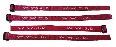 Pulsera 4 Tejida Rosa Jesús WWJD Qué Haría Jesús Cristianismo  Foto 1 de 4