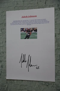 ORIGINAL Autogramm von Jakob Johnson. pers. gesammelt. DIN A4. 100% ECHT. NFL - Bild 1 von 1