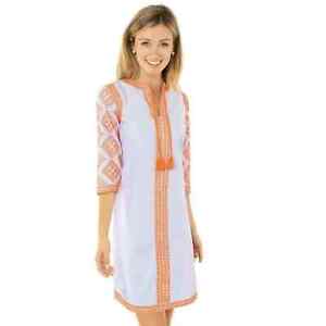 GRETCHEN SCOTT Sz XS Blue Orange Embroidered Dreammod Odessa Dress NWT