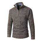 Classic Men's Knitted Jumper With Funnel Neck And Cozy Pullover Design