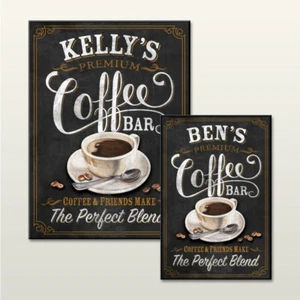 PERSONALISIERTES WANDSCHILD CAFE KÜCHE KAFFEE TAFELOPTIK NEUHEIT GESCHENK - Bild 1 von 7