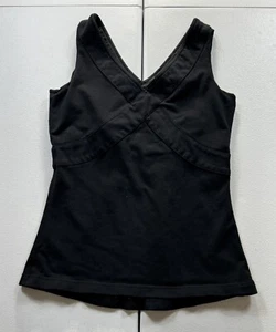 Lululemon Tank con Reggiseno Integrato Donna 4 Nero Atletico Criss Cross Back Yoga - Foto 1 di 6