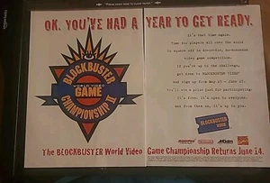 Blockbuster World Video Game Championship Print Ad 1995 16x11 Great To Frame  - Picture 1 of 1