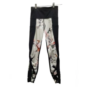 Atleta Leggings Gr. XS schwarz Blumen Kompression breiter Bund - Bild 1 von 12