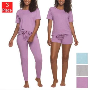 Nuevo con etiquetas Felina 3 Piezas Camiseta, Pantalones Cortos y Pantalones PJ Lounge Set Talla:S-2X - Imagen 1 de 30