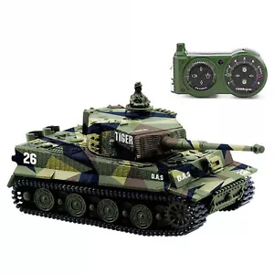 1:72 Radio Remote Control Mini Rc German Tiger I Panzer Tank with Sound Toy Gift - Picture 1 of 12
