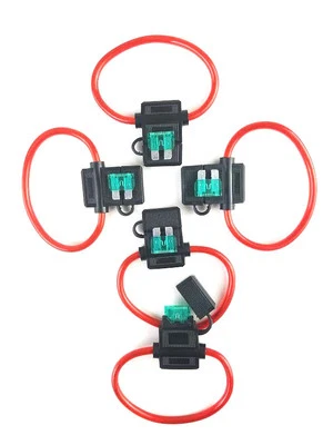 5 Pack 8Gauge Inline ATC Fuse Holder+30AMP Fuse With Cover New Car Truck Install - Image 1 of 2