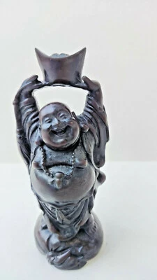 Estatuilla de resina de Buda Riendo de colección 4 6/8", estampada, China de los años 50 Foto 1 de 4