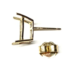 JUEGO DE CANASTA INDIVIDUAL ORO AMARILLO 14K SEMI MONTAJE 5 X 7 RECTANGULAR PENDIENTE MONTAJE - Imagen 1 de 3