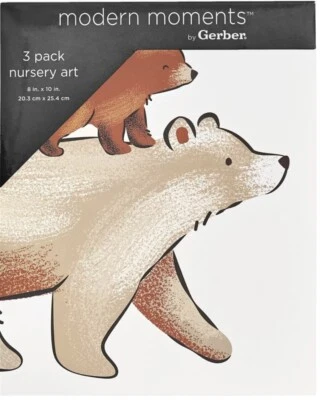 Modern Moments By Gerber Baby Unframed Wall Art, 3 Piece Set, White Adventure - Image 1 of 3