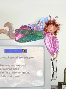 Cloth Fairy Eyeglass holder doll PATTERN Bonnie B Buttons # 2124 Shelf sitter - Imagen 1 de 1