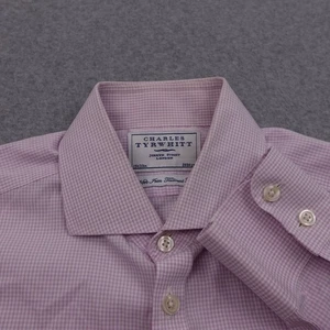 Charles Tyrwhitt Vestito Camicia Gingham A Quadri Manica Lunga Bottoni Uomo 15/33 - Foto 1 di 5