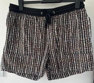 M&S Collection Ladies Linen Mix Black Mix Size 12 Shorts - Picture 1 of 6