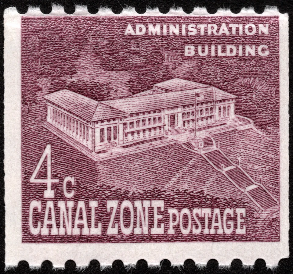 Canal Zone Stamp Scott #154 Mint LH - 4 Cents Rose Lilac Administration Building - Image 1 of 1