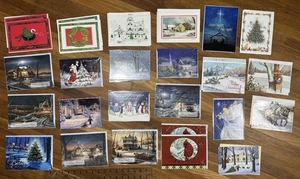 30 tarjetas de felicitación navideñas estilo vintage/antiguo nuevo en stock sin usar con sobres - Imagen 1 de 7