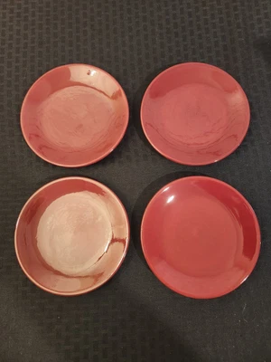 NEW Pampered Chef Round Appetizer Plates Cranberry Set of 4  retired #2062 - Image 1 of 4