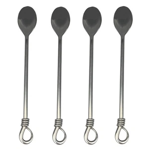 Gourmet Settings Twist 18/10 Stainless Steel Iced Beverage Spoon (Set of Four) - Picture 1 of 5