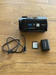 Videocámara Vivitar DVR5K-BLK 4K UHD con batería, cable, estuche solo usada para probar COMO NUEVA - Imagen 1 de 19