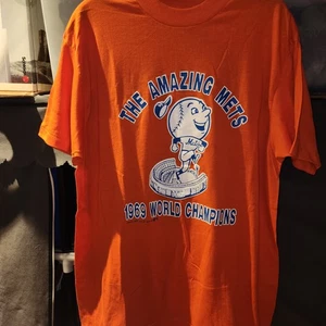 Camiseta vintage 1969 NY Mets Campeones de la Serie Mundial Puntada Única Talla X Grande 1988 - Imagen 1 de 7