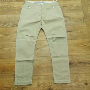 Diesel Chino Trousers Mens W34 L30 Beige Relaxed Fit Tapered Leg Pants Bouton - Picture 1 of 13