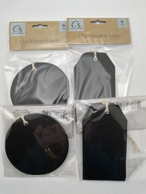 Chalkboard Board Tag Label w twine Hanging Wood 24 pieces New Message Set Lot - Image 1 of 4