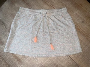 Lilly Pulitzer Zia Skirt Pull On Stretch Cotton Knit Grey Pink Peach Orange Sz M - Picture 1 of 7