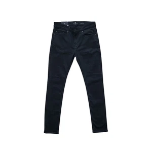 7 For All Mankind Paxtyn Comfort Luxe Skinny Jeans in Black Onyx Men's Size 32 - Picture 1 of 8
