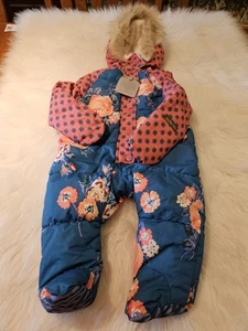 PUFFER NUEVO CON ETIQUETAS MATILDA JANE Bebé TRAJE DE NIEVE 3-6m Floral SUDADERA ABRIGO Ju25-12 - Imagen 1 de 12