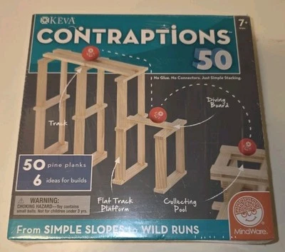 Mindware Keva Contraptions 50 pc Building Block Plank Set Brand New Sealed - Image 1 of 4
