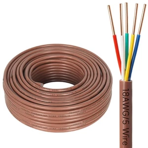 Thermostat Wire - 18/5 100FT Solid Copper 18 Gauge 5 Conductor Power Circuit ... - Picture 1 of 7