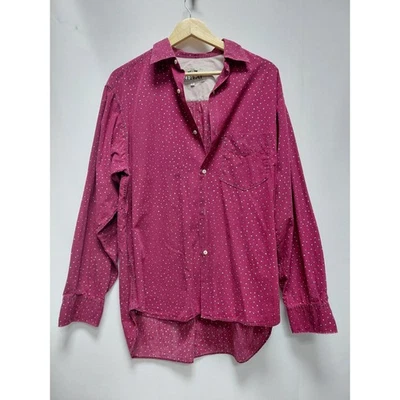Replay Made in Italy Red Polka Dot Button-Up Long Sleeve Shirt Size L - Image 1 of 4