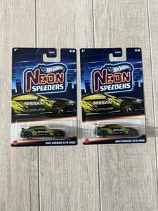 Hot Wheels Neon Speeders 2017 Nissan GT-R (R35) #3/8 Walmart Exclusive Lot Of 2. - Picture 1 of 5