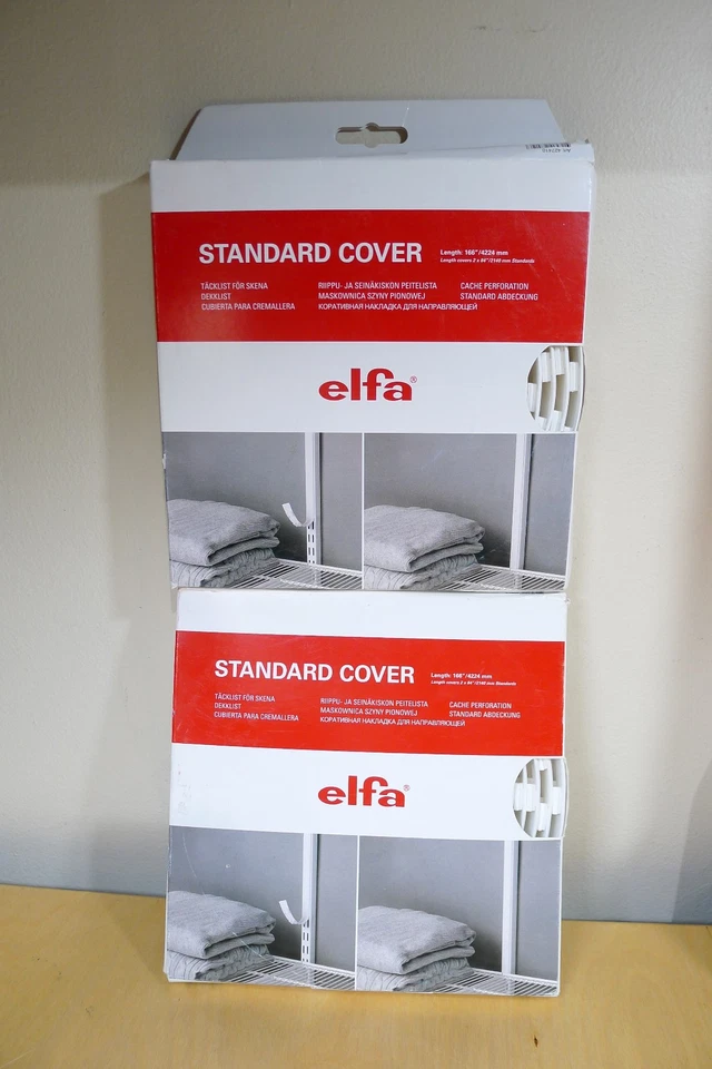 Set of 4 Elfa Hanging Standard Rail Cover Closet 166" White