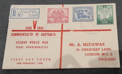 Australia 1946 Victory Commemoration FDC - SYDNEY Cancel - Image 1 of 3