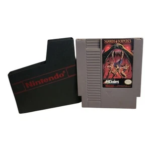 Vintage Nintendo NES Game Swords And Serpents With Sleeve - Picture 1 of 3