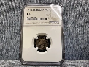 1916-S MERCURY DIME ~ NGC G 4 - Picture 1 of 5