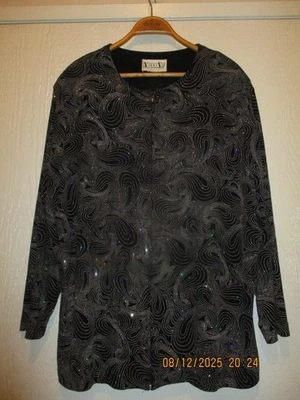 Vintage Vikki Vi California Light Black "Sparkly" Large 1X Jacket - Image 1 of 4